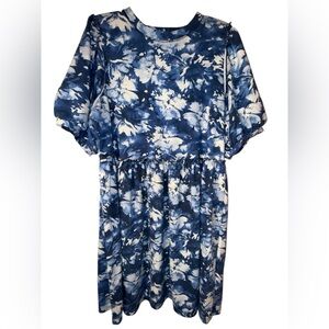 C&A Blue Floral Babydoll Dress